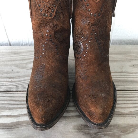 Idyllwind Glazed Roughout Outseam Studs Womens Western Ankle Boots 8 B IDL038-1 - Picture 3 of 14